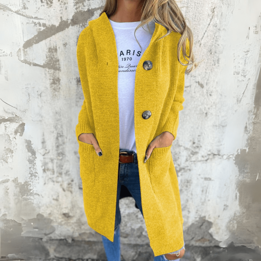 Women's Knitted Relaxed Fit Button Front Patch Pocket Cardigan view 6