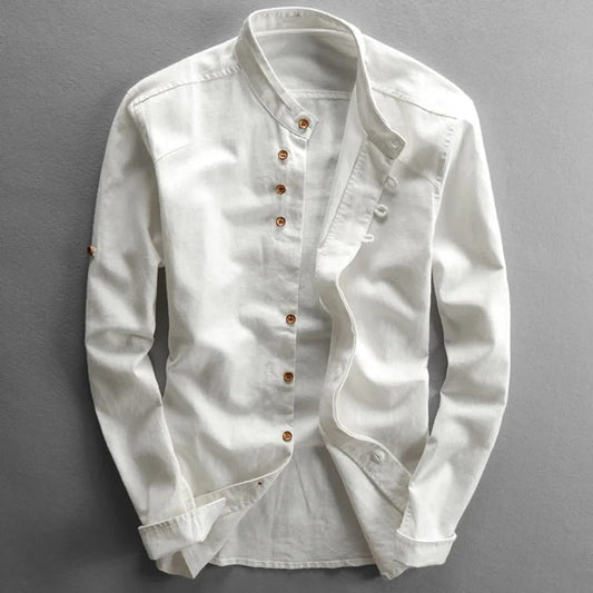 Men's Navy Shirt in White
