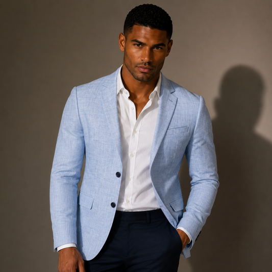 Men's Slim Fit Casual Blazer in Sky Blue