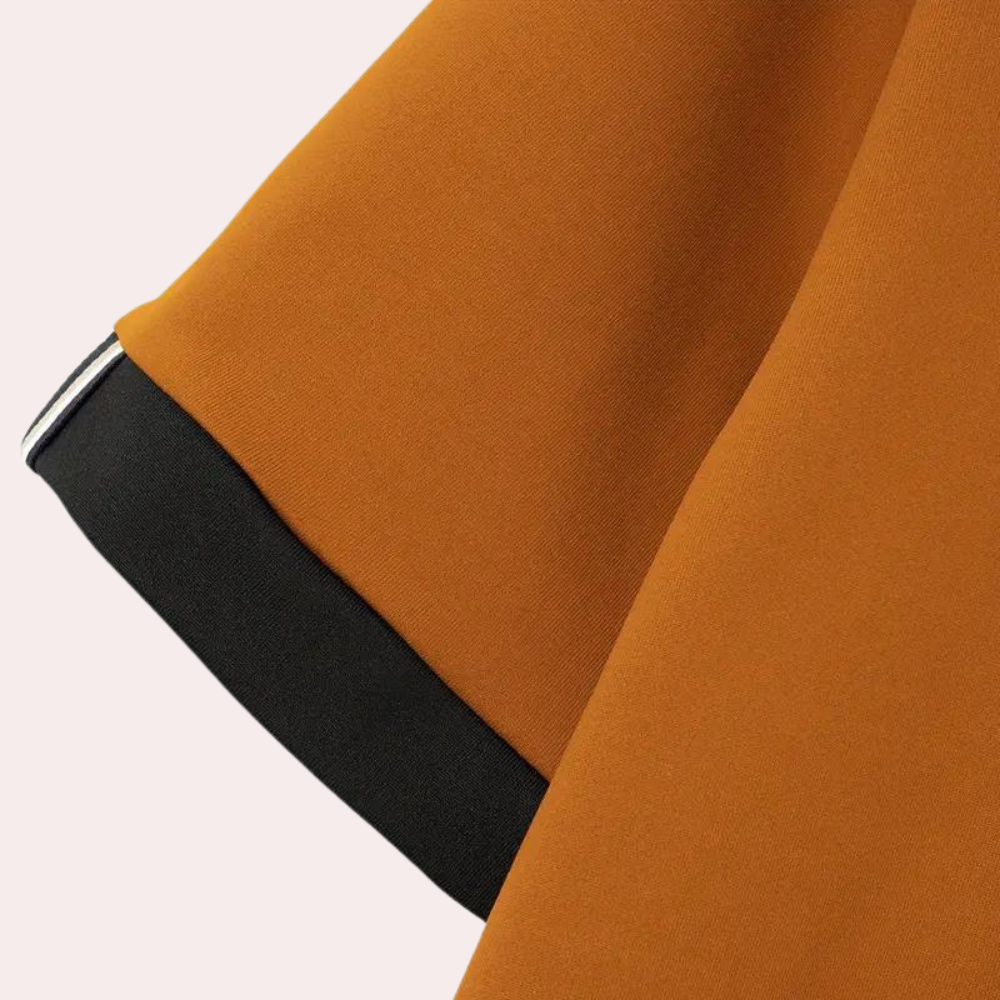 Men's Orange Relaxed Fit Short Sleeve Casual Polo Shirt