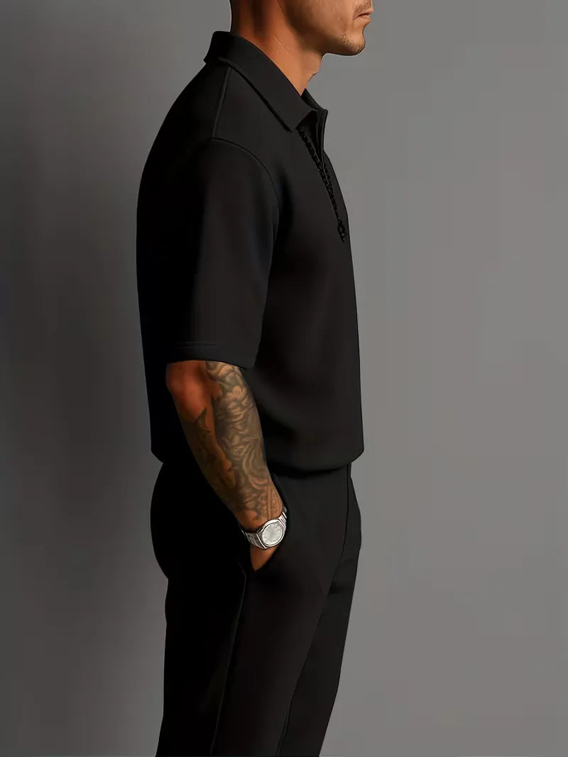 Men's Relaxed Fit Short Sleeve Casual Two Piece Set