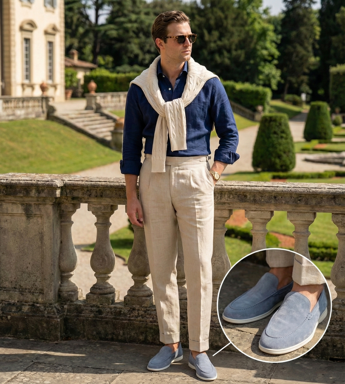 Men's Contrast Sole Slip On Casual Loafers