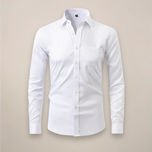 Men's Relaxed Fit Long Sleeve Button Front Patch Pocket Shirt