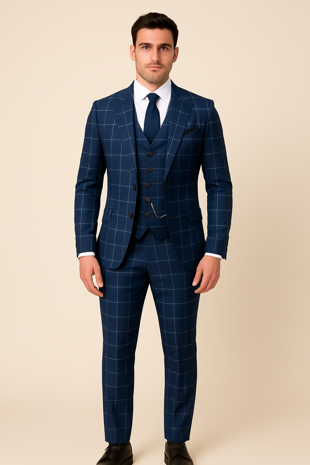 Men's Navy Blue Two Piece Set