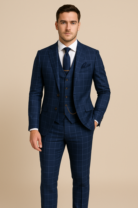 Men's Navy Blue Two Piece Set