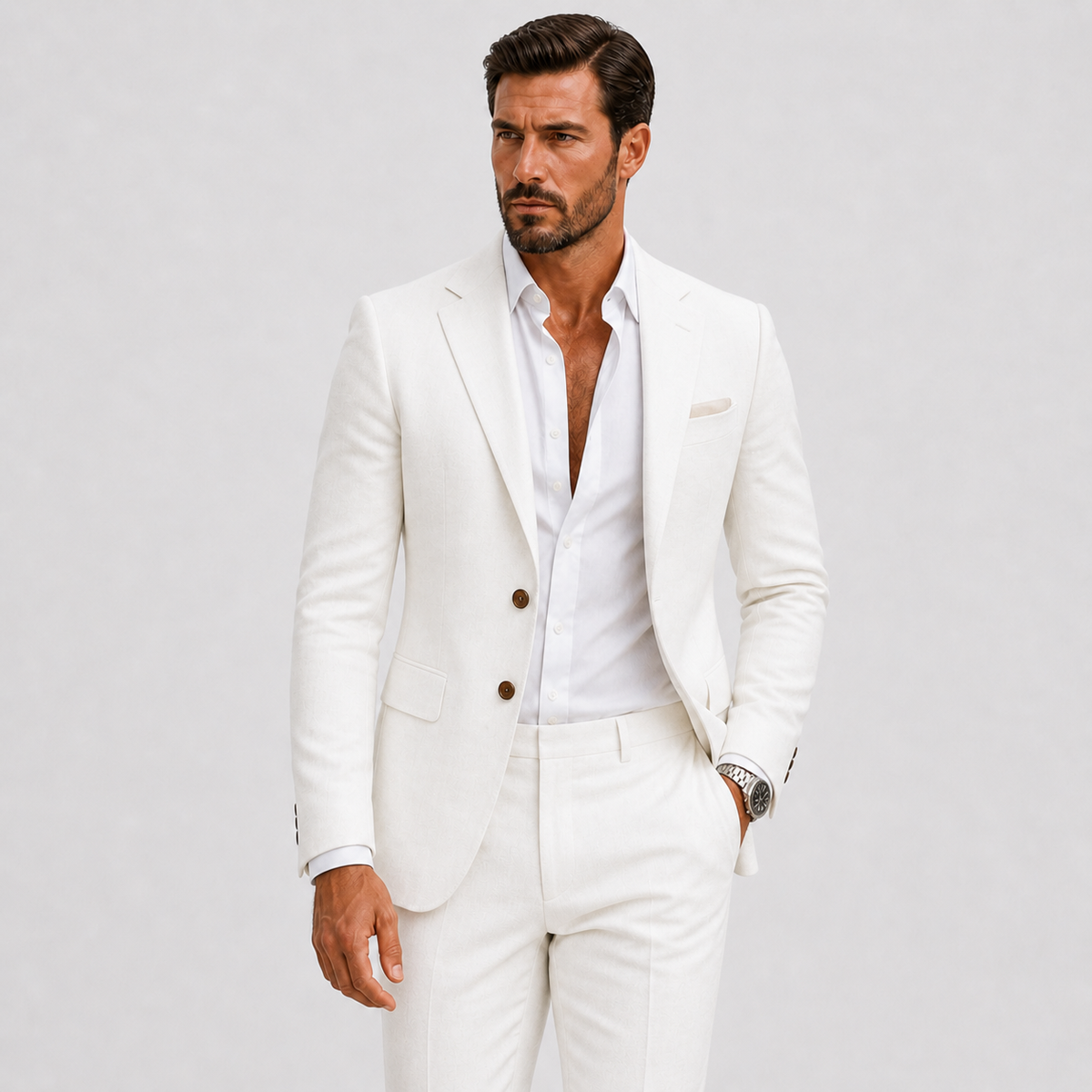 Men's Slim Fit Two Piece Set view 12
