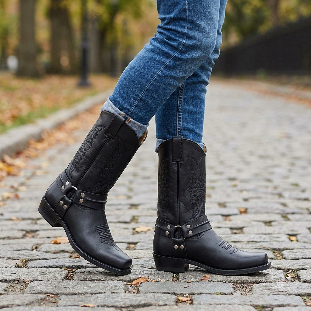 Men's Brown Square Toe Ankle Boots