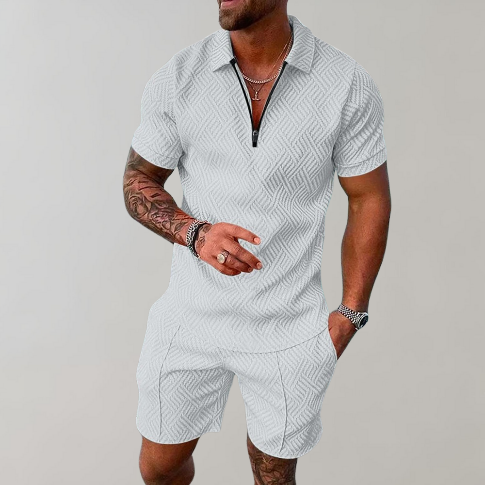 Men's Black Casual Polo Shirt in White