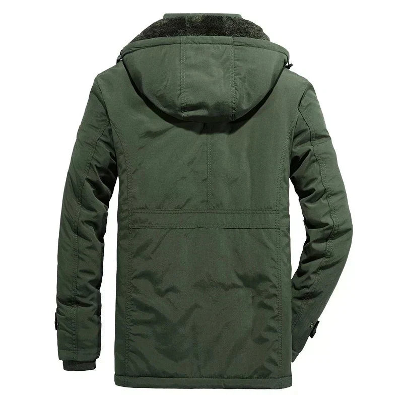 Men's Blue Hooded Winter Coat