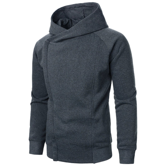 Men's Knitted Zip Up Patch Pocket Hoodie