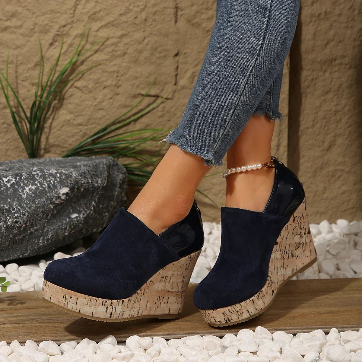 Women's Wedge Heel Slip On Casual Loafers