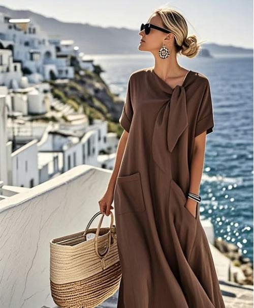 Women's Short Sleeve Boho Maxi Dress view 5