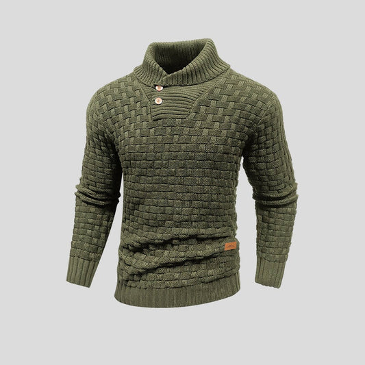 Men's Green Roll Neck Jumper