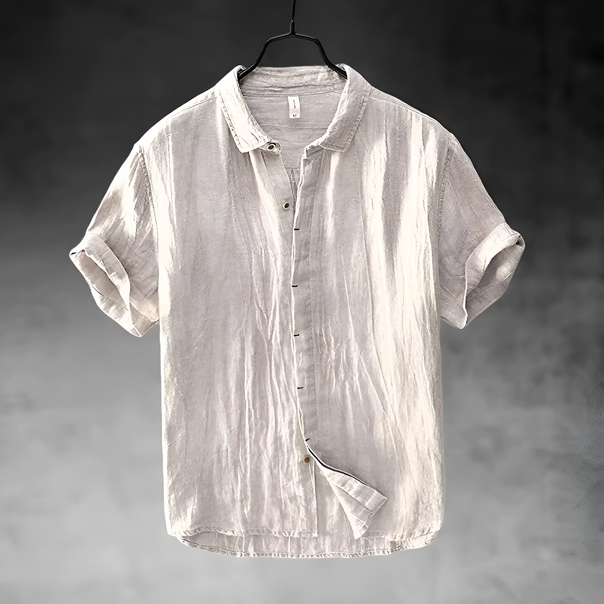 Men's Short Sleeve Button Front Shirt in Earth brown
