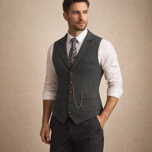 Men's Knitted Textured Gilet view 2