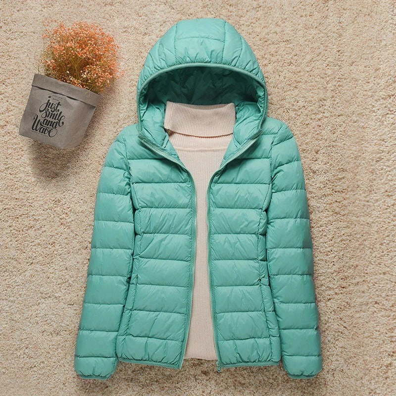 Women's Hooded Quilted Bomber Jacket view 10