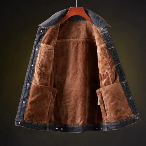 Men's Fleece Lined Casual Denim Jacket