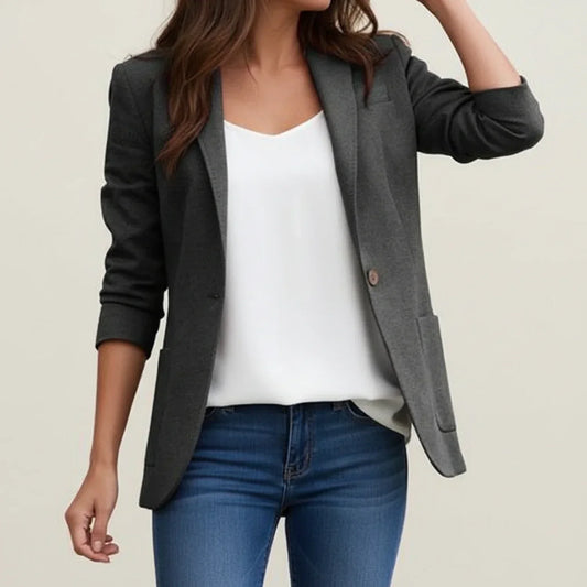 Women's White Blazer in Black