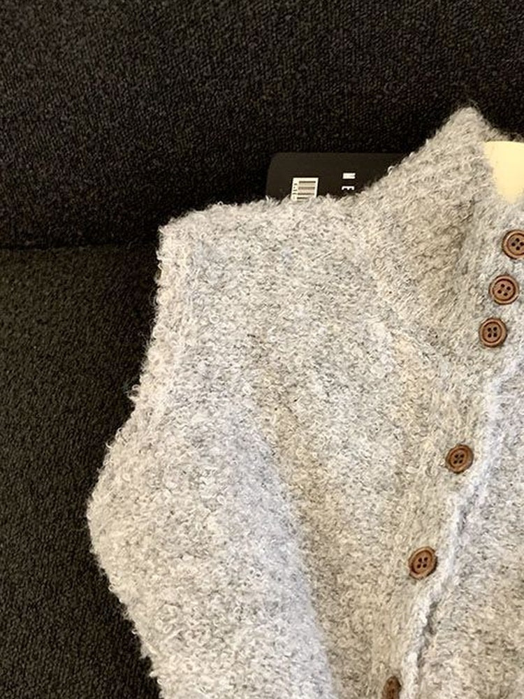 Women's Knitted Sleeveless Cardigan view 12