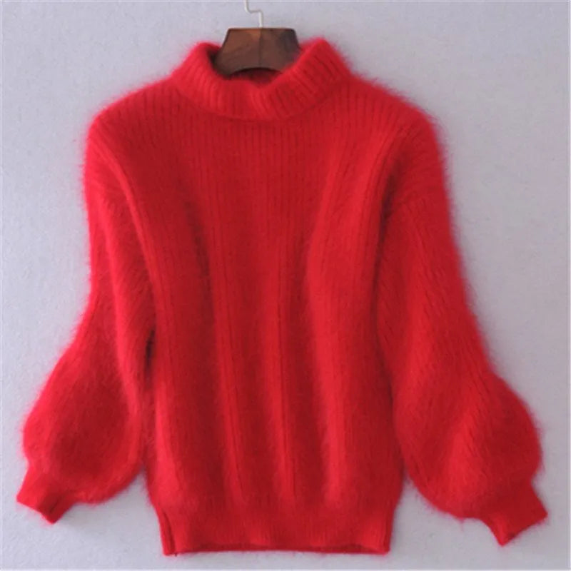 Women's Knitted Stand Collar Draped Jumper view 8