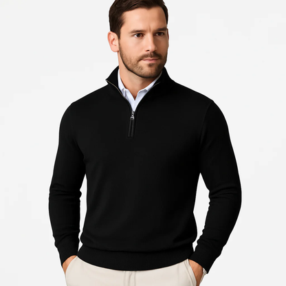 Men's Zip Up Stand Collar Jumper
