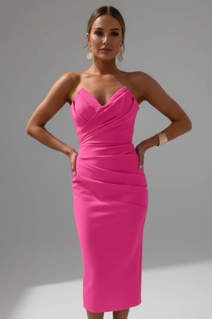 Women's Sweetheart Neck Midi Dress view 17