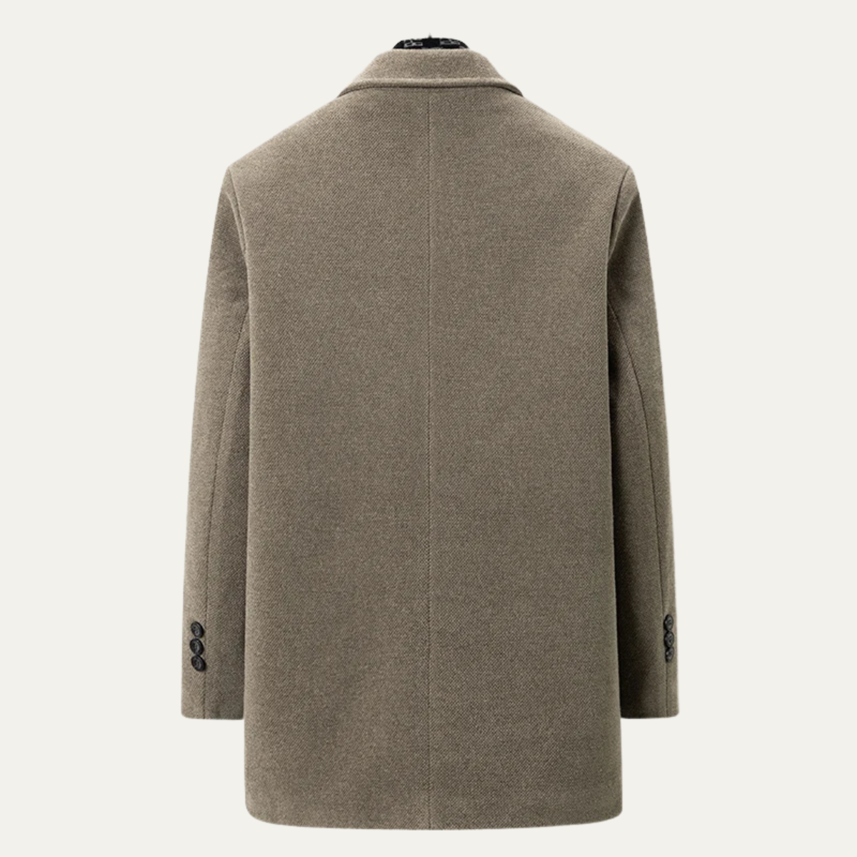 Men's Fur Lined Longline Overcoat with Scarf