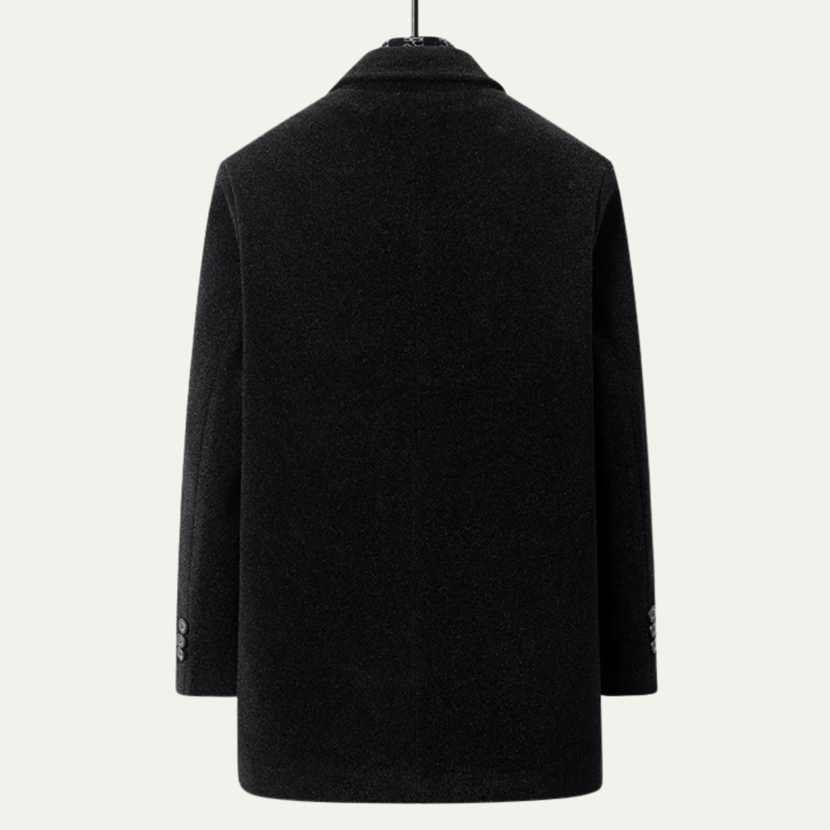 Men's Fur Lined Longline Overcoat with Scarf