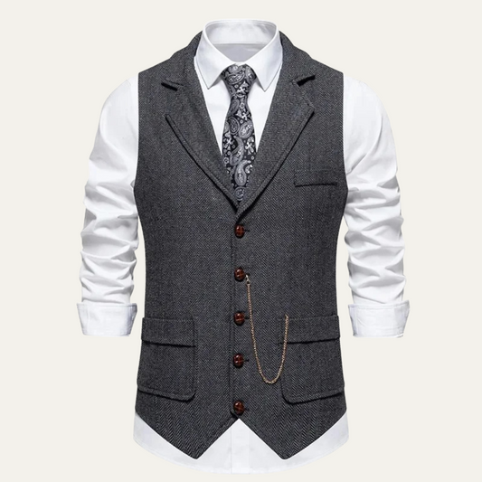 Men's Knitted Textured Gilet