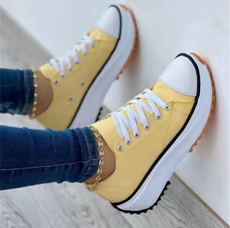 Women's Platform Trainers in Yellow