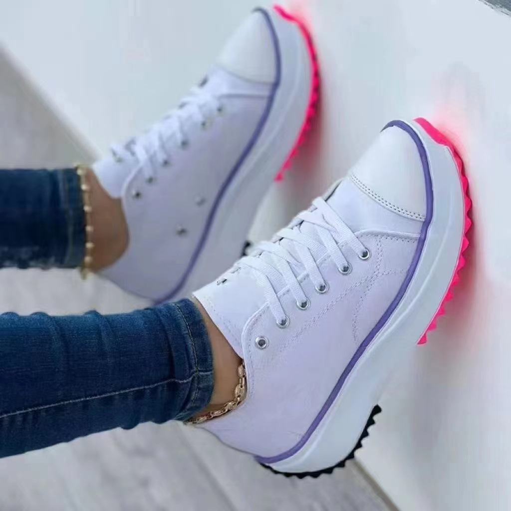 Women's Platform Trainers in White