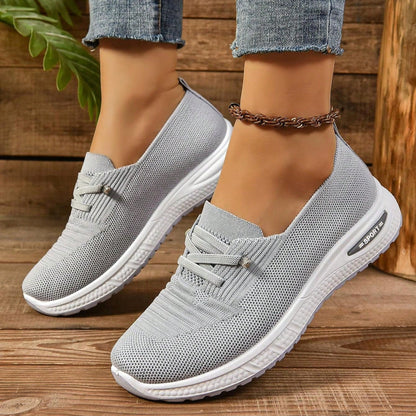 Women's Grey Slip On Active Trainers for the Gym