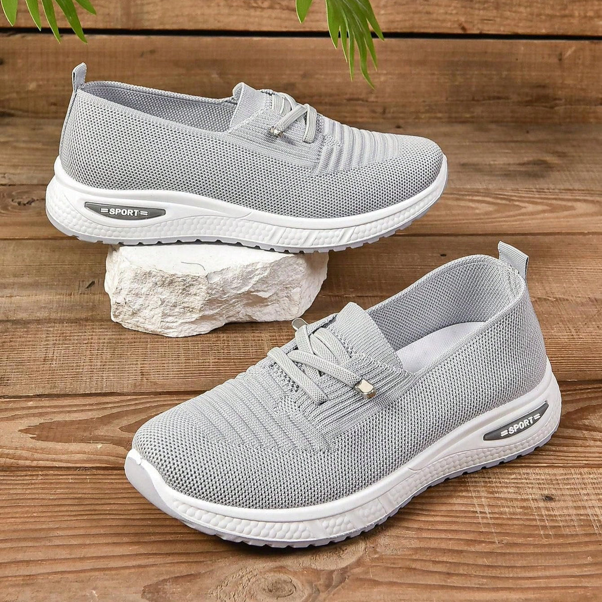 Women's Grey Slip On Active Trainers for the Gym
