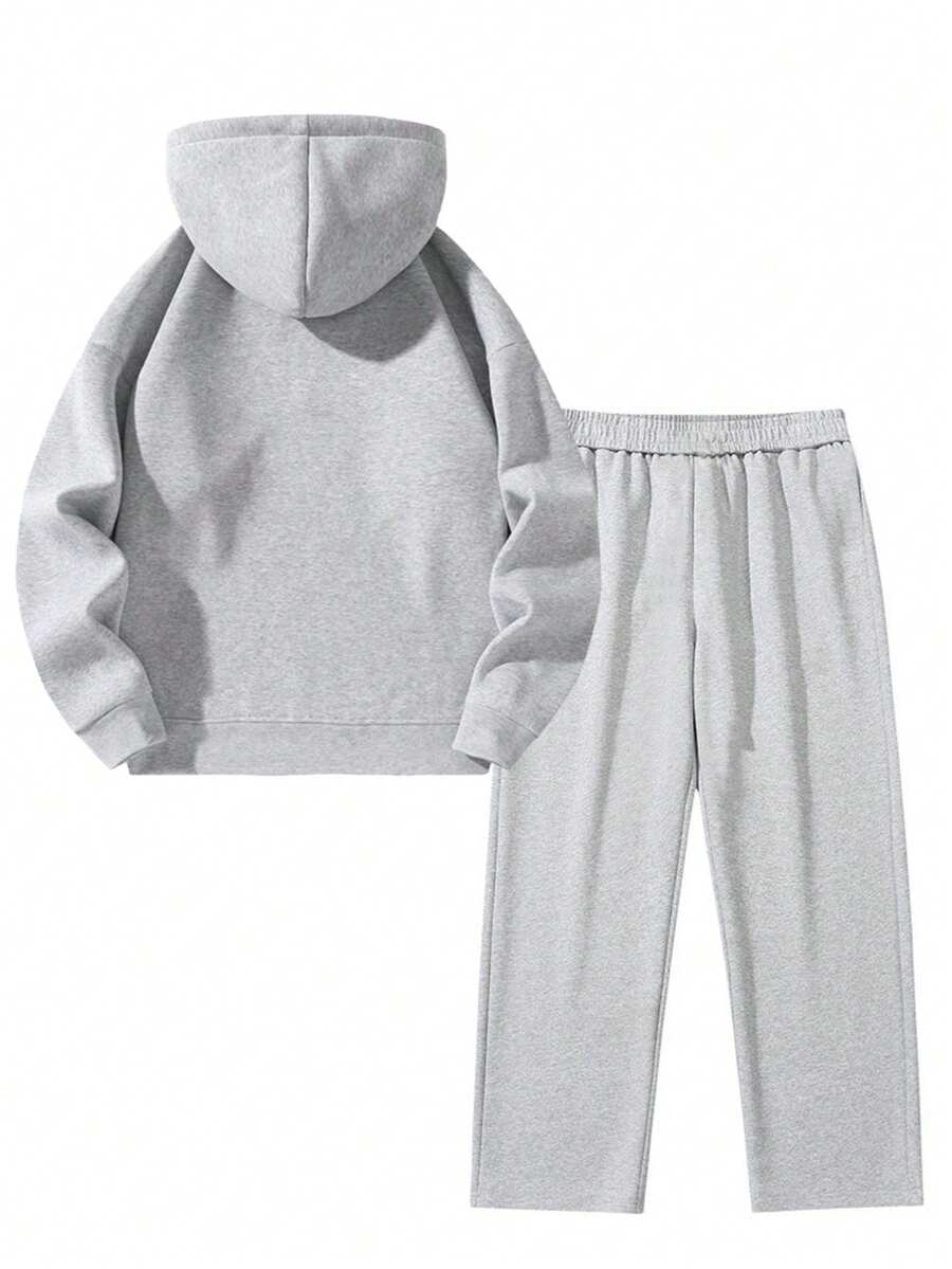 Men's Knitted Hooded Two Piece Set view 2