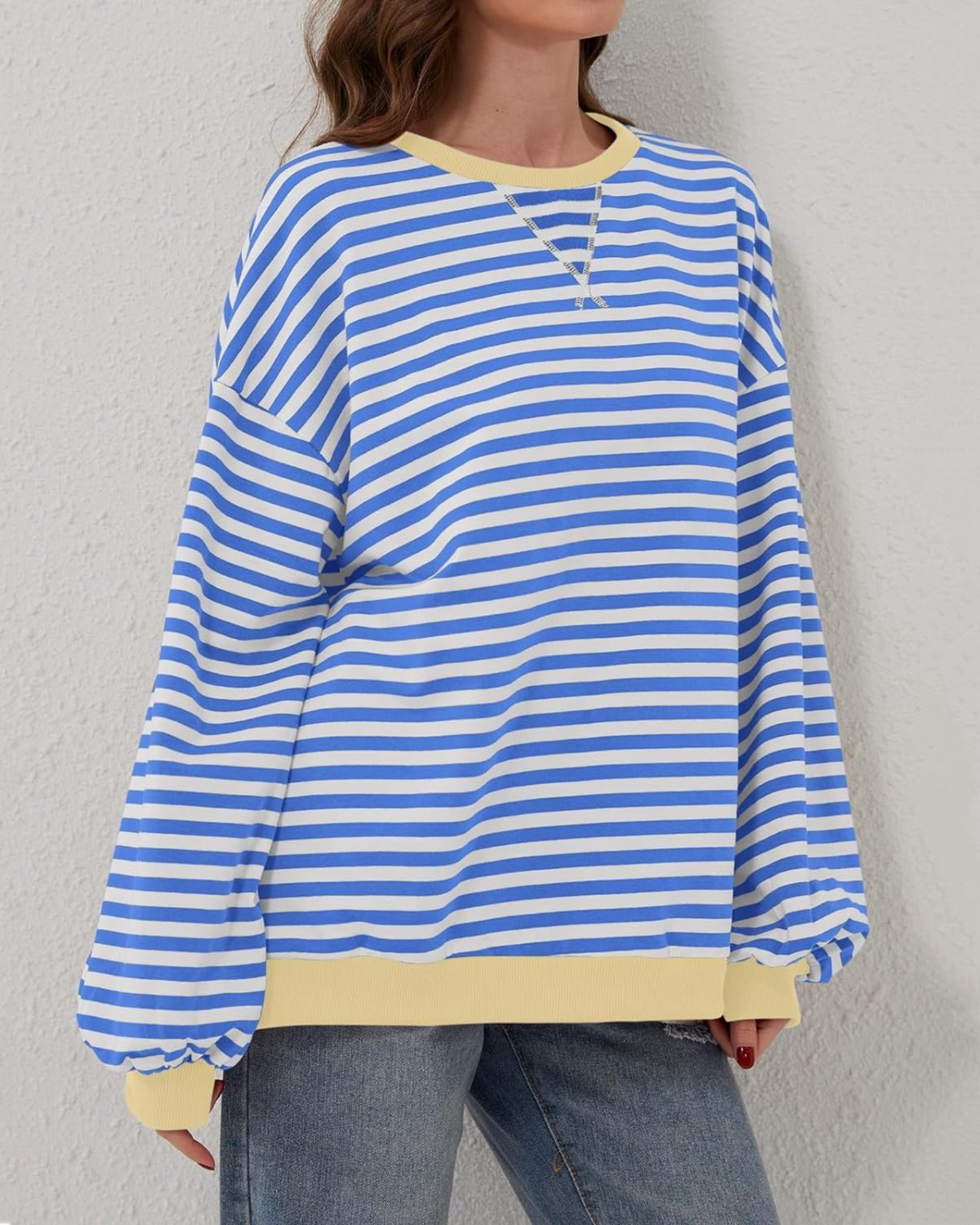 Women's Striped Knitted Long Sleeve Jumper view 5