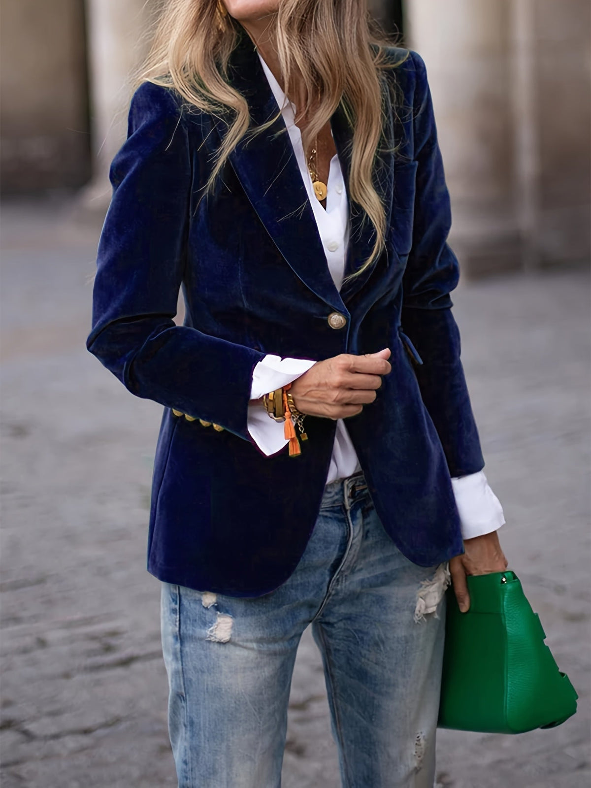 Women's Notch Lapel Slim Fit Blazer view 4