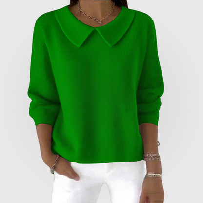 Women's Collared Drop Shoulder Knitted Jumper