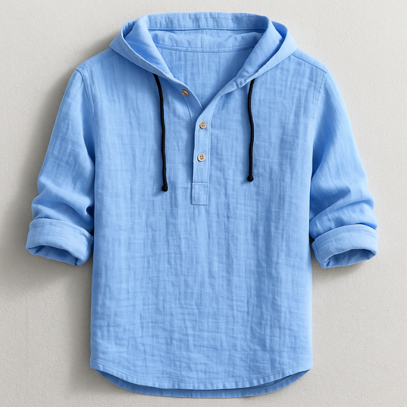 Men's Hooded Shirt in Blue