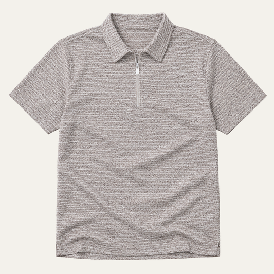 Men's Zip Up Half Zip Polo Shirt