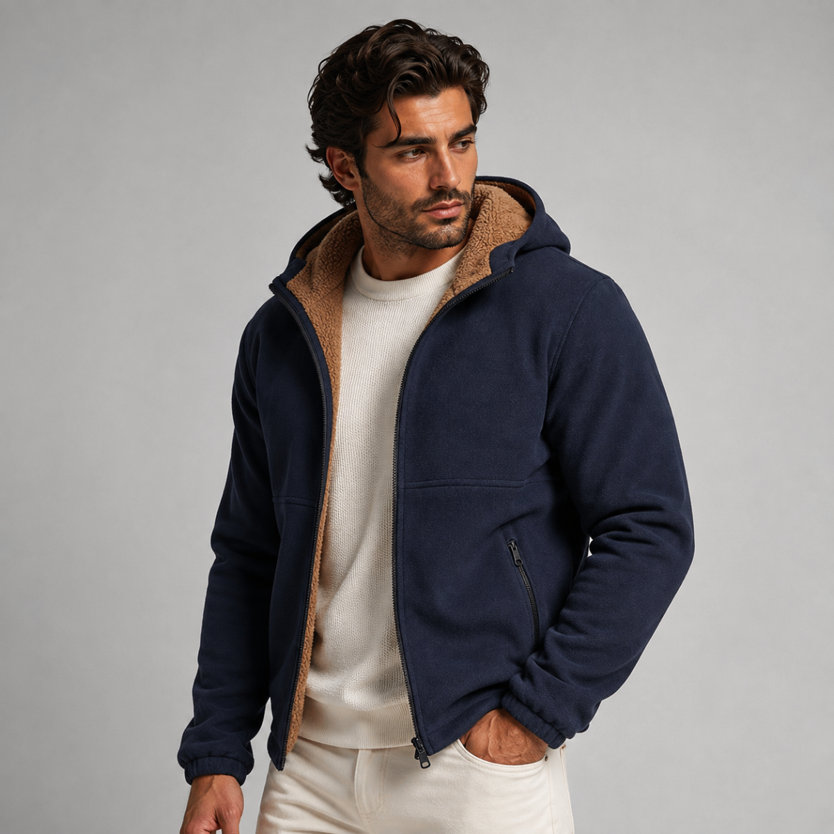 Men's Zip Up Hooded Winter Coat