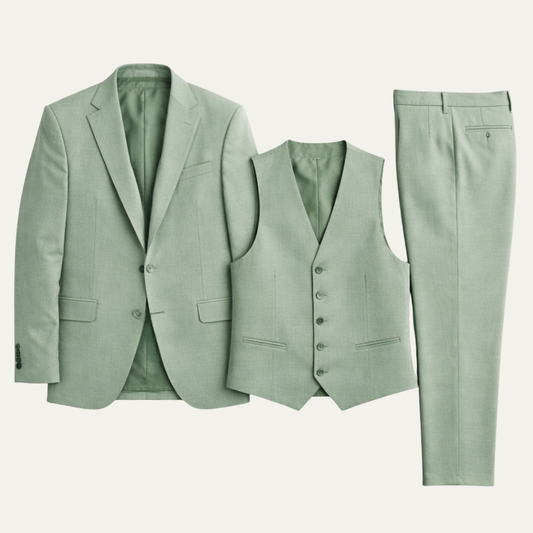 Men's Matcha Green Three Piece Suit