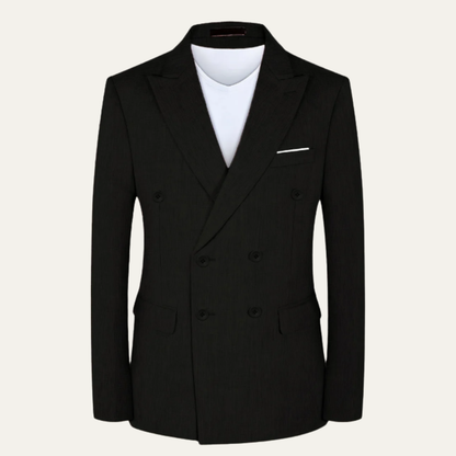 Men's Slim Fit Double Breasted Button Front Lightweight Blazer