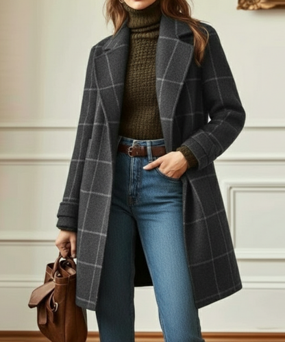 Women's Checked Overcoat view 3