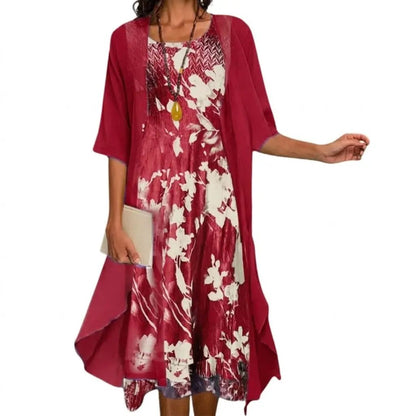Women's Floral Draped Midi Dress view 7
