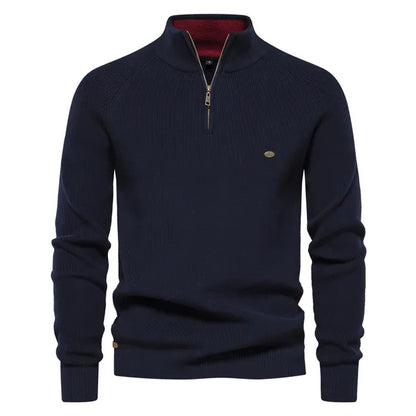 Men's Ribbed Knitted Quarter Zip Jumper view 10