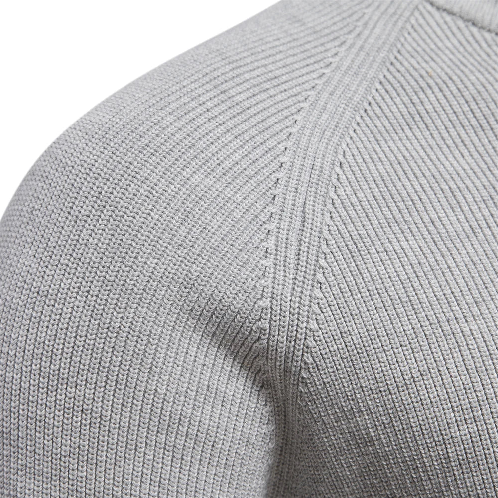 Men's Ribbed Knitted Quarter Zip Jumper view 2