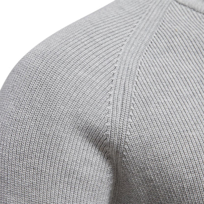Men's Ribbed Knitted Quarter Zip Jumper view 2