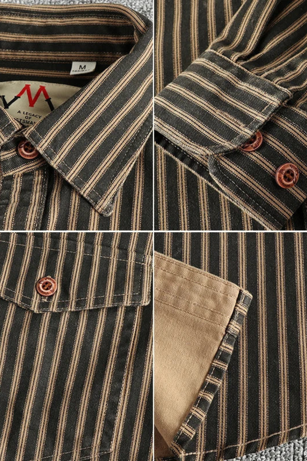 Men's Relaxed Fit Long Sleeve Striped Shirt