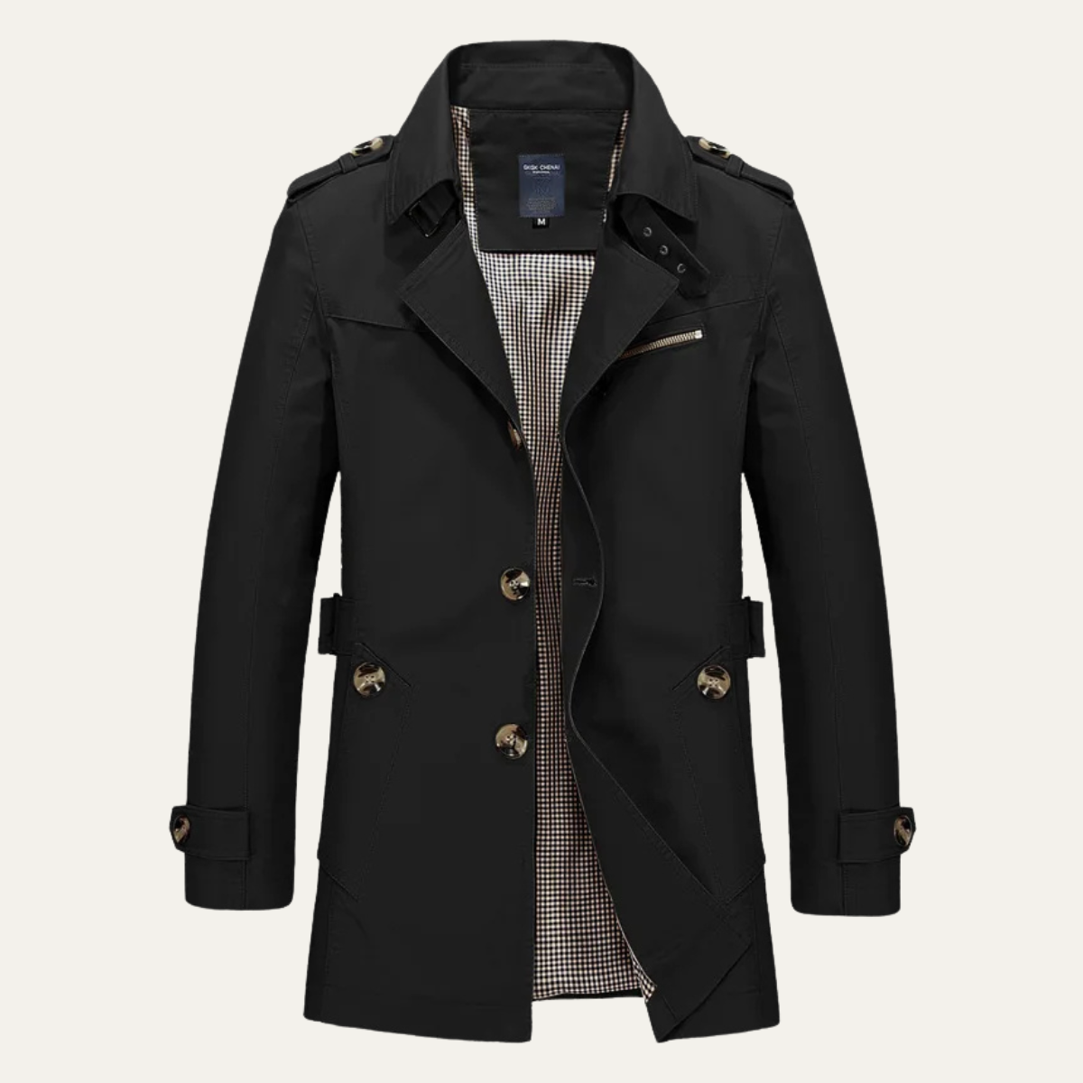 Men's Double Breasted Waterproof Trench Coat