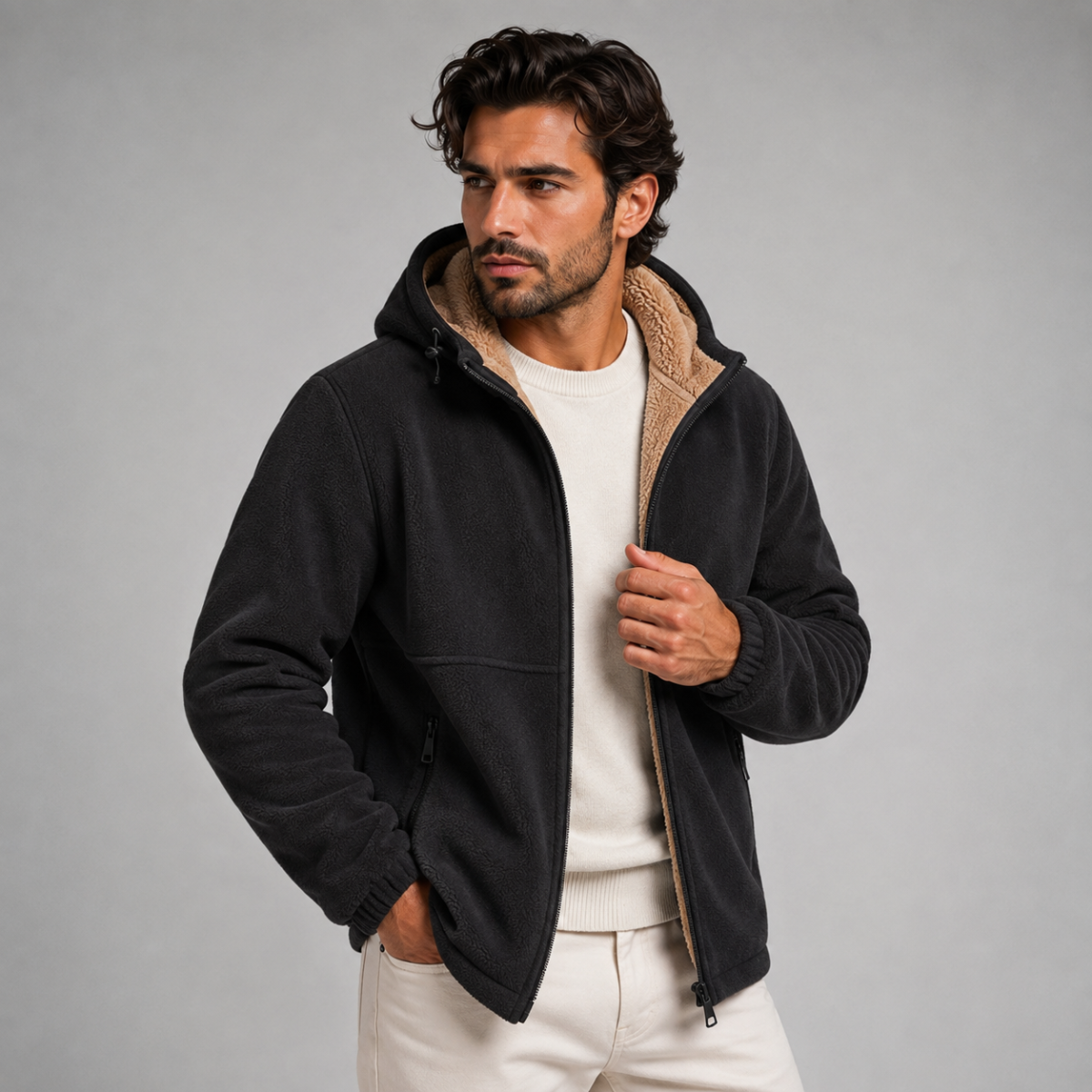 Men's Zip Up Hooded Winter Coat